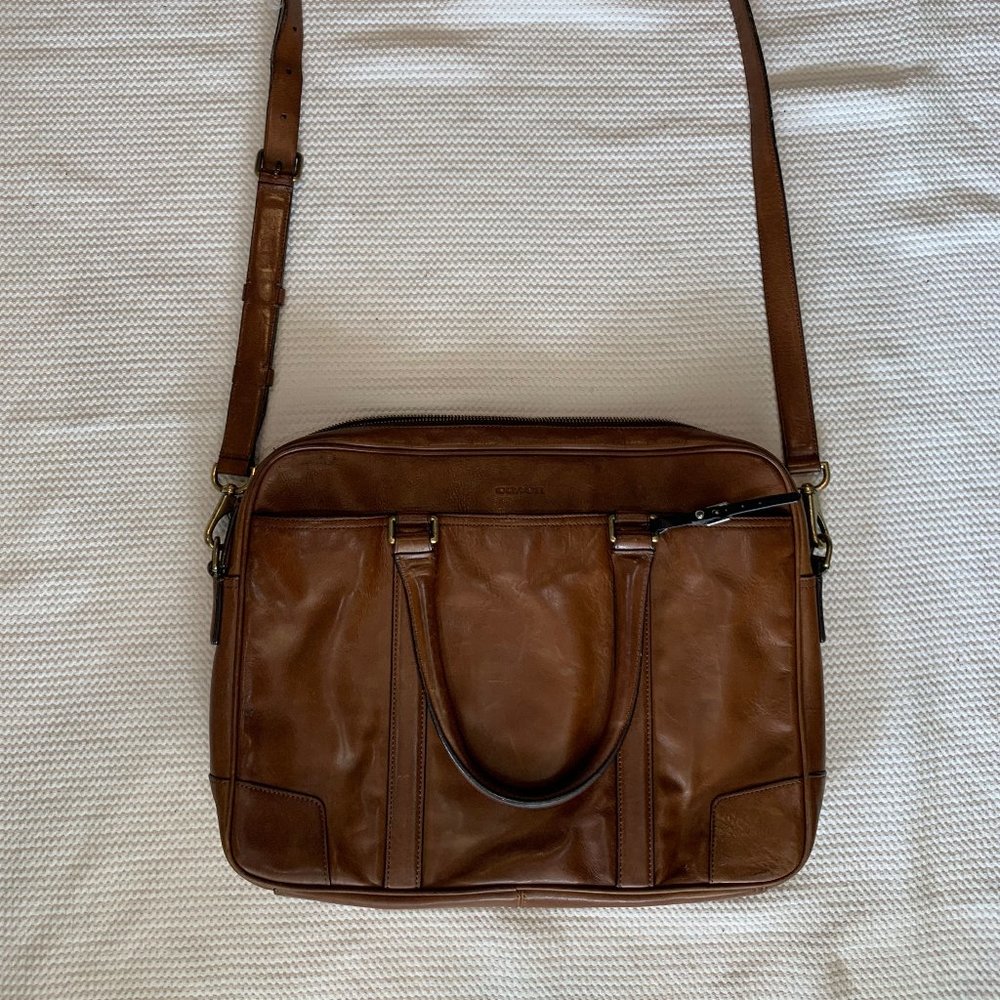 Unisex Coach Leather Luxury Briefcase